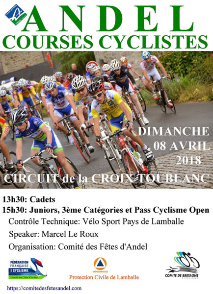 Courses cyclistes sur le circuit de la Croix-Toublanc ANDEL