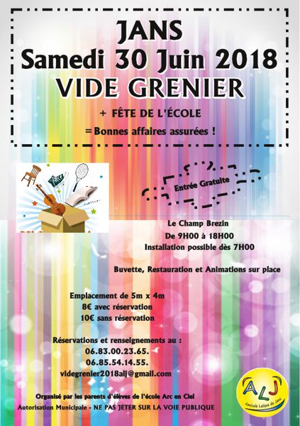 VIDE GRENIER SAMEDI 30 JUIN à JANS