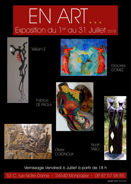 En Art...Exposition du 1 au 31 juillet 2018