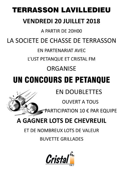 CONCOURS DE PETANQUE OUVERT A TOUS