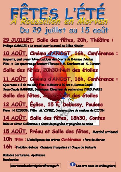 Fêtes l'été à Roussillon en Morvan