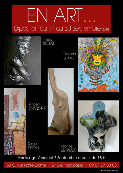 En Art...nouvelle expo  du 1 au 30 septembre 2018