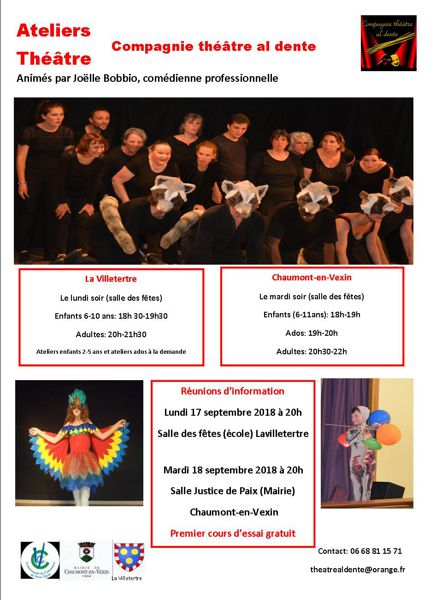 REUNION D'INFORMATION ATELIERS THEATRE COMPAGNIE THEATRE AL DENTE