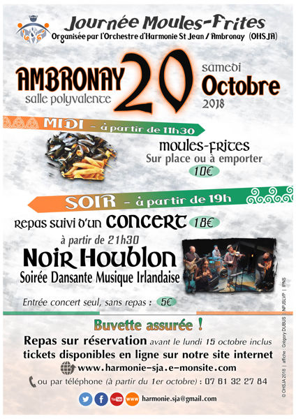 Journée moules-frites et concert de Noir Houblon à Ambronay