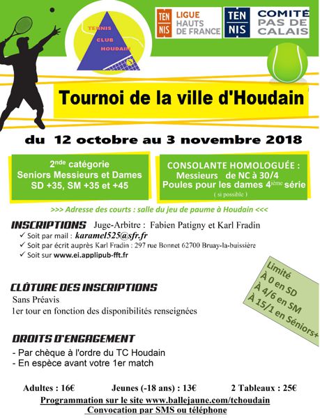 Tournoi de Tennis de Houdain 2018