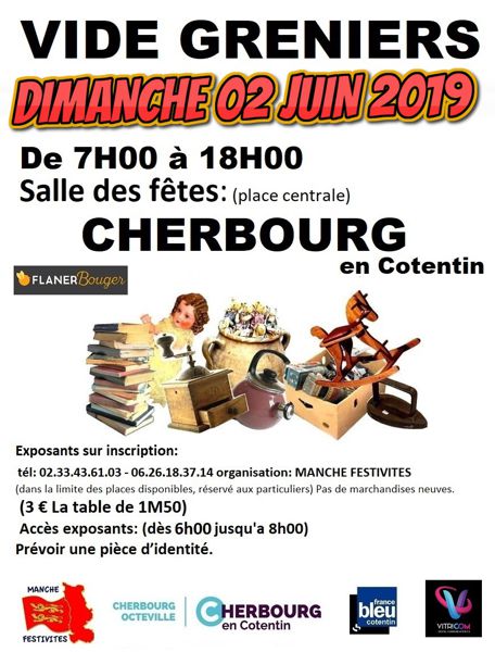 Vide greniers Cherbourg 02 juin 2019