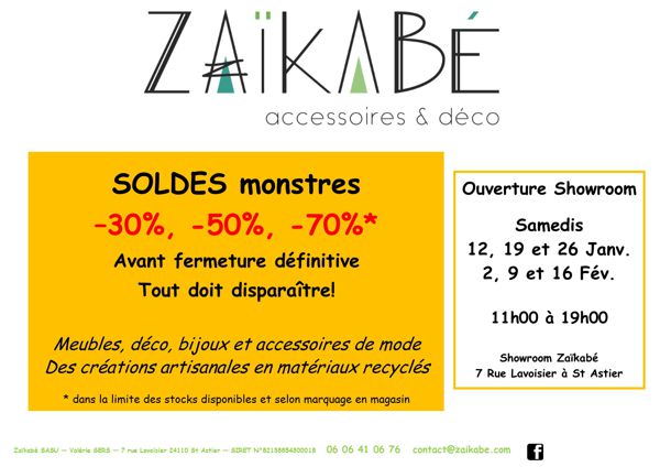 SOLDES MONSTRES AVANT FERMETURE DEFINITIVE ! 