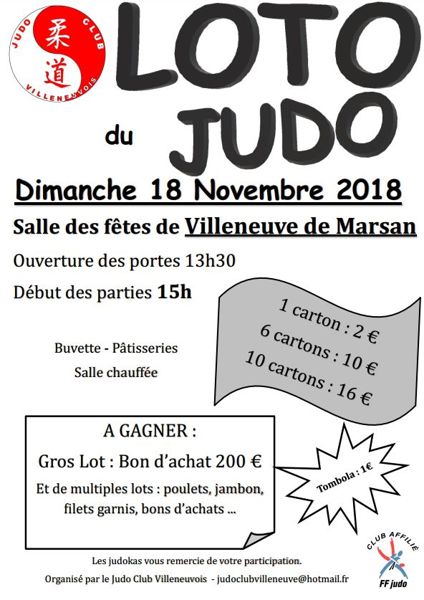 Loto du Judo Club Villeneuvois