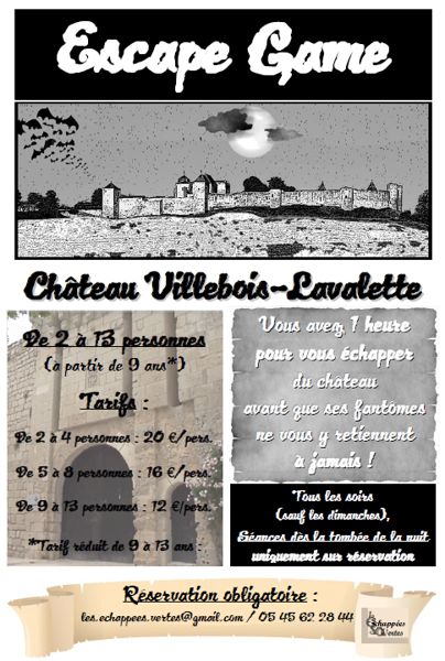 Escape game au château de Villebois-Lavalette