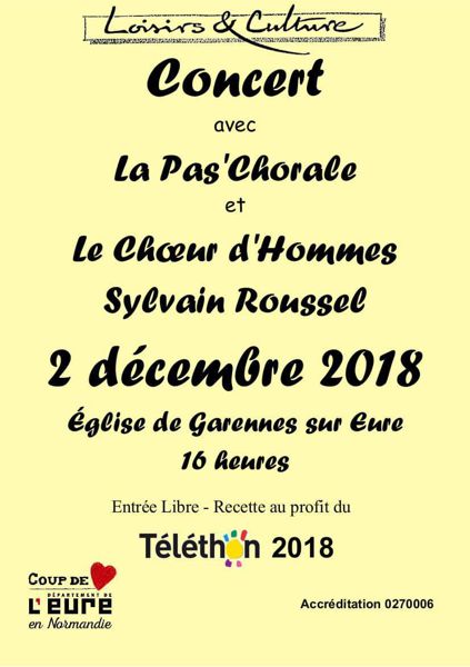 Concert de la Pas'chorale et du Choeur d'Hommes Sylvain Roussel