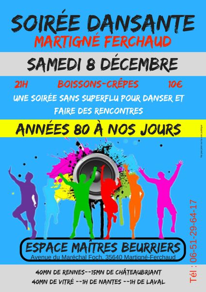 Soirée Dansante samedi 8 décembre , 21h .
