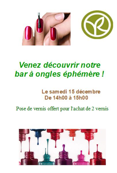 Bar à ongles éphémère chez Yves Rocher !