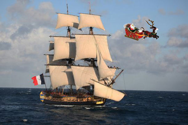 Le Père Noël visite l'Hermione