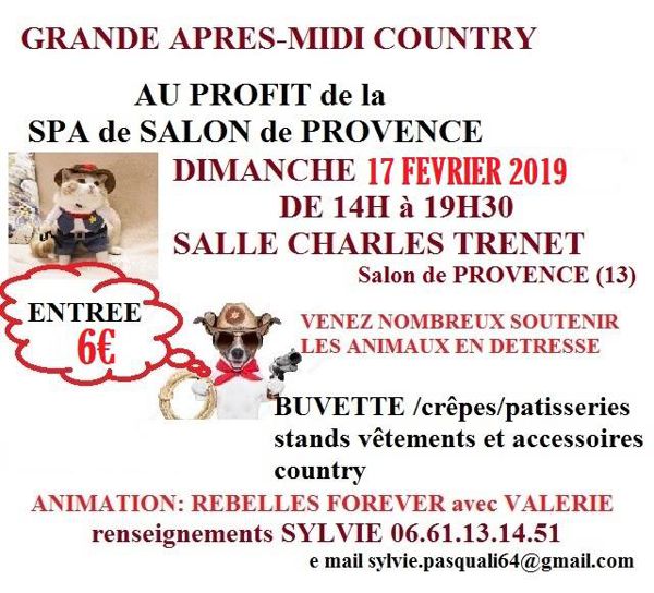 Bal country au profit de la SPA de Salon de Provence