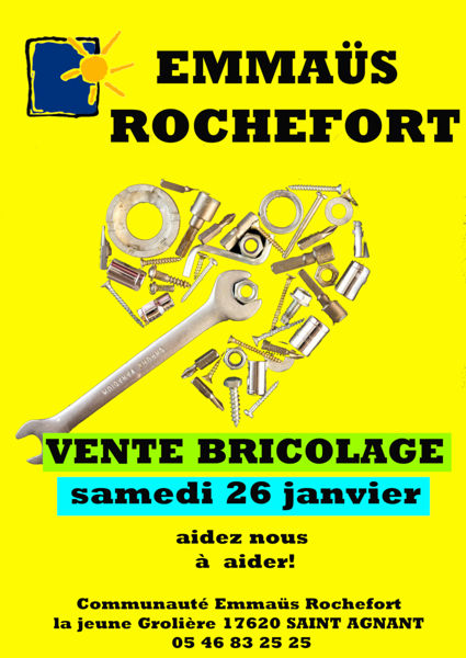 VENTE BRICOLAGE À EMMAÜS ROCHEFORT À SAINT-AGNANT