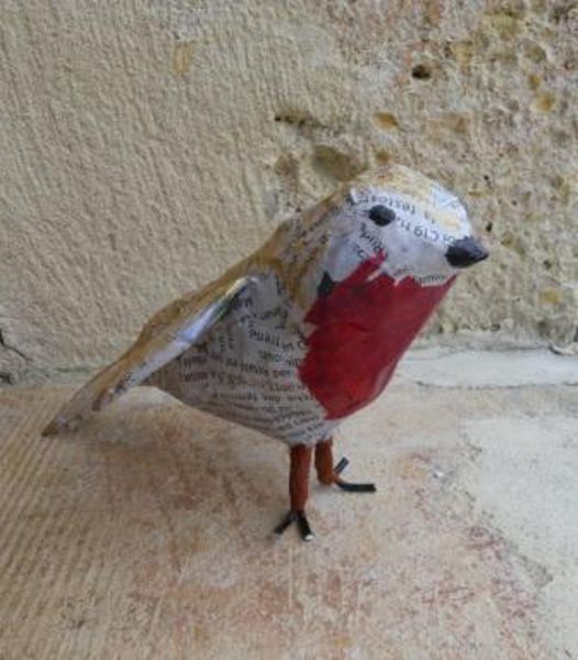 Oiseau en papier mâché