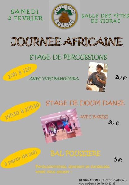 stage percussions et doum danse africaine