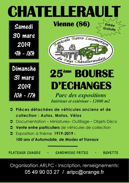 25ème BOURSE D’ECHANGES Auto Moto de Châtellerault (86)