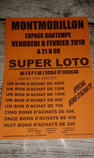 Loto 8/02/2019 Montmorillon