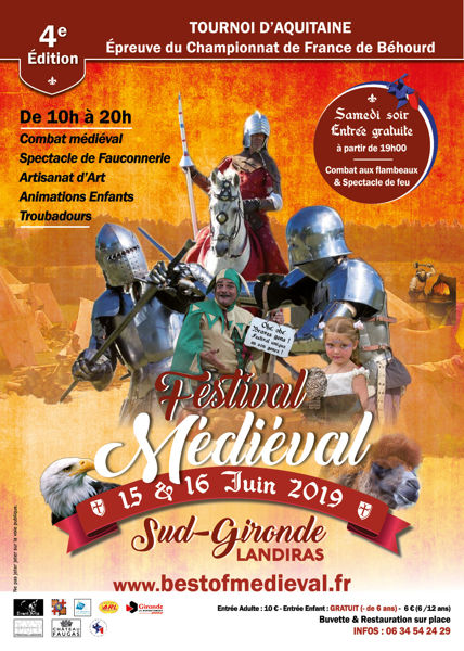 4ème Edition du Festival Médiéval Sud Gironde (15/16 Juin 2019 à Landiras)