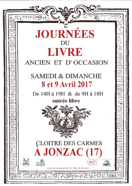 6èmes JOURNEES DU LIVRE ANCIEN ET D'OCCASION de JONZAC