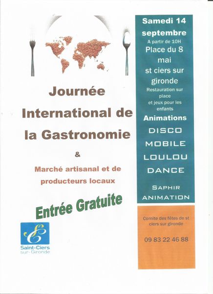 journée international de la gastronomie et spécialité d'AQUITAINE