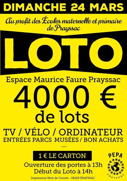 Loto du Printemps des écoles de Prayssac