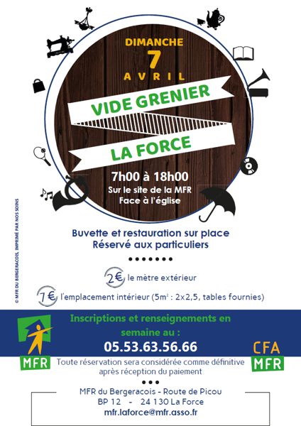 Vide-Grenier 2019 à la MFR du Bergeracois à La Force ! 