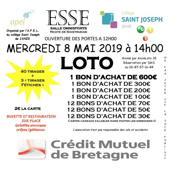 Loto Apel du Collège St Joseph Janzé