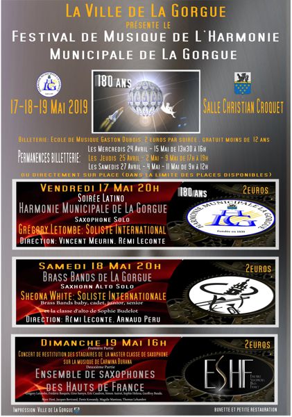 Festival de Musique  17-18-19 Mai 2019