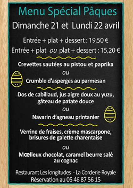 Menu de Pâques