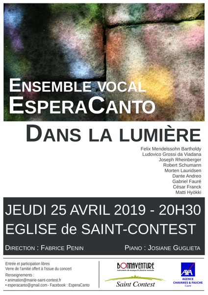 Dans la Lumière, concert chorale et instrumental