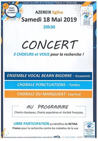 CONCERT 3 CHOEURS ET VOUS POUR LA RECHERCHE