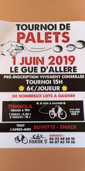 Tournoi de palet le samedi 1 juin dès 14h