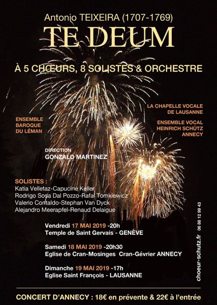 Concert pour 5 choeurs, 8 solistes et Orchestre - TE DEUM de Antonio TEIXEIRA