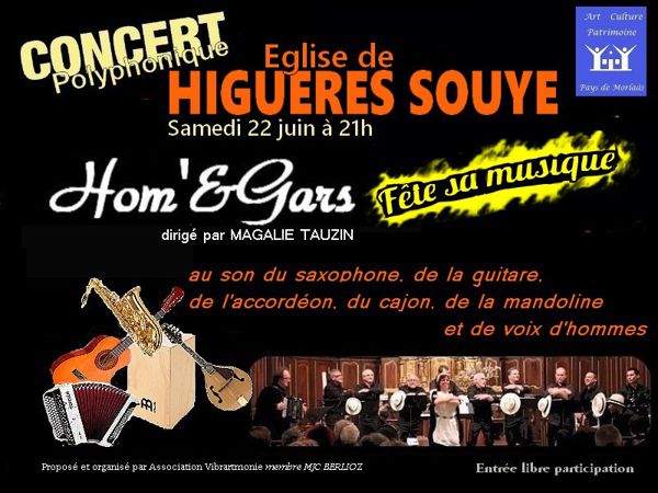 CONCERT POLYPHONIQUE Hom'&Gars fête la musique