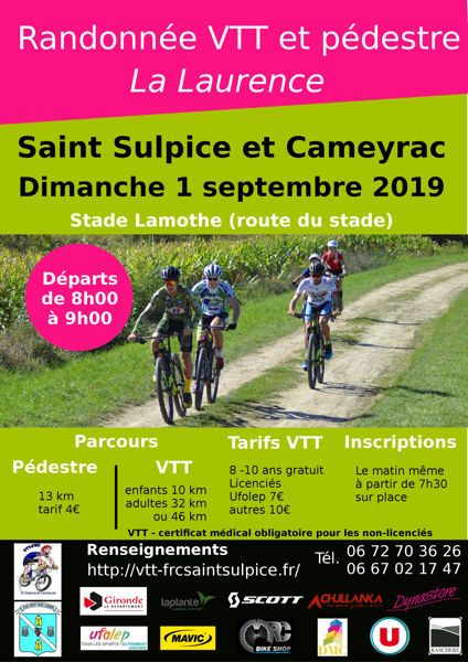 Randonnée VTT et pédestre La Laurence