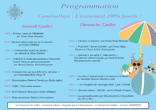 Les Camiloudays L Evenement 100 Famille Lorient Pour Enfants Atelier Conference Debat
