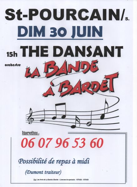 Thé dansant 30 Juin 2019 St-Pourçain/S (03) LA BANDE A BARDET