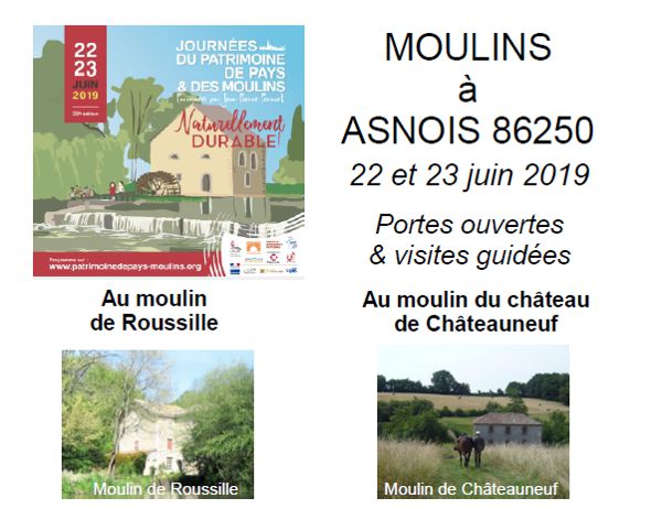 Portes ouvertes & visites guidées - Au moulin de Roussille et celui du château de Châteauneuf