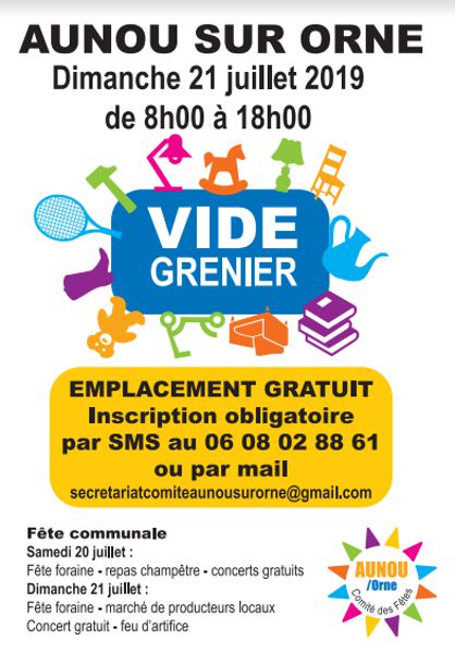 vide grenier gratuit et fête communale