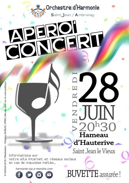 Apéro' Concert de l'OHSJA le 28 juin 2019 à Hauterive