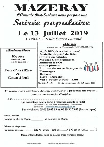 Soirée Populaire