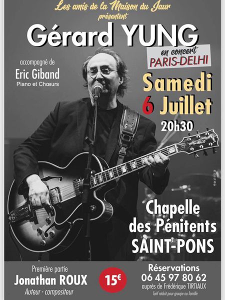 Concert de Gérard Yung le 6 juillet à 20h30