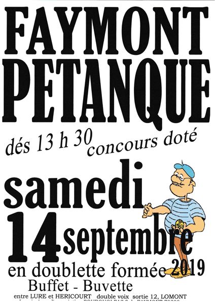 concours de petanque samedi 14 septembre2019