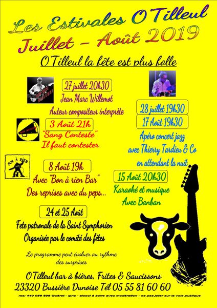 Estivales O'Tilleul 2019 toutes les musiques pour tous