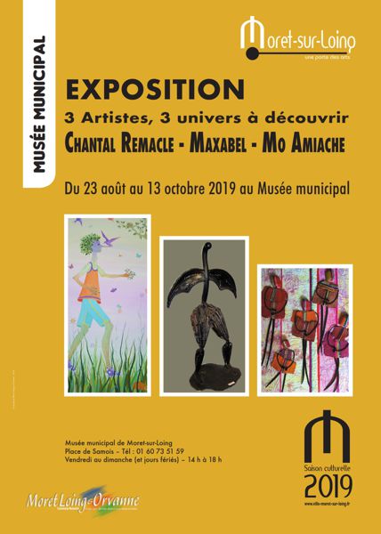 Exposition des artistes Chantal Remacle, Mo Amiache et Maxabel