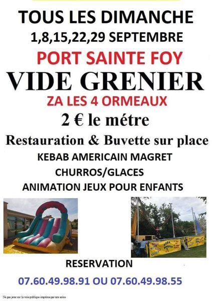 Vide grenier ouvert aux particuliers et professionnels