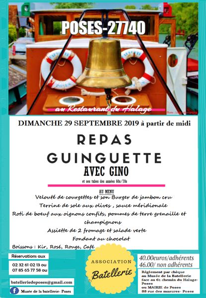 repas GUINGUETTE à l'AUBERGE du HALAGE