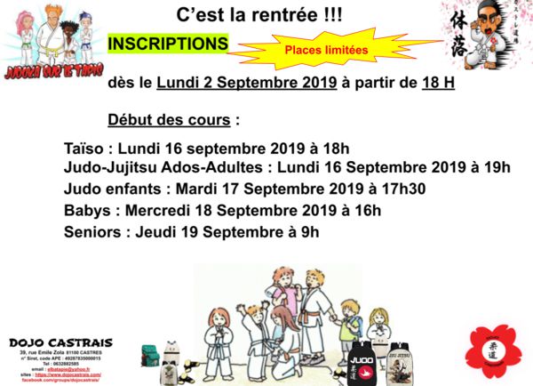 C'est la rentrée au Dojo Castrais!!!